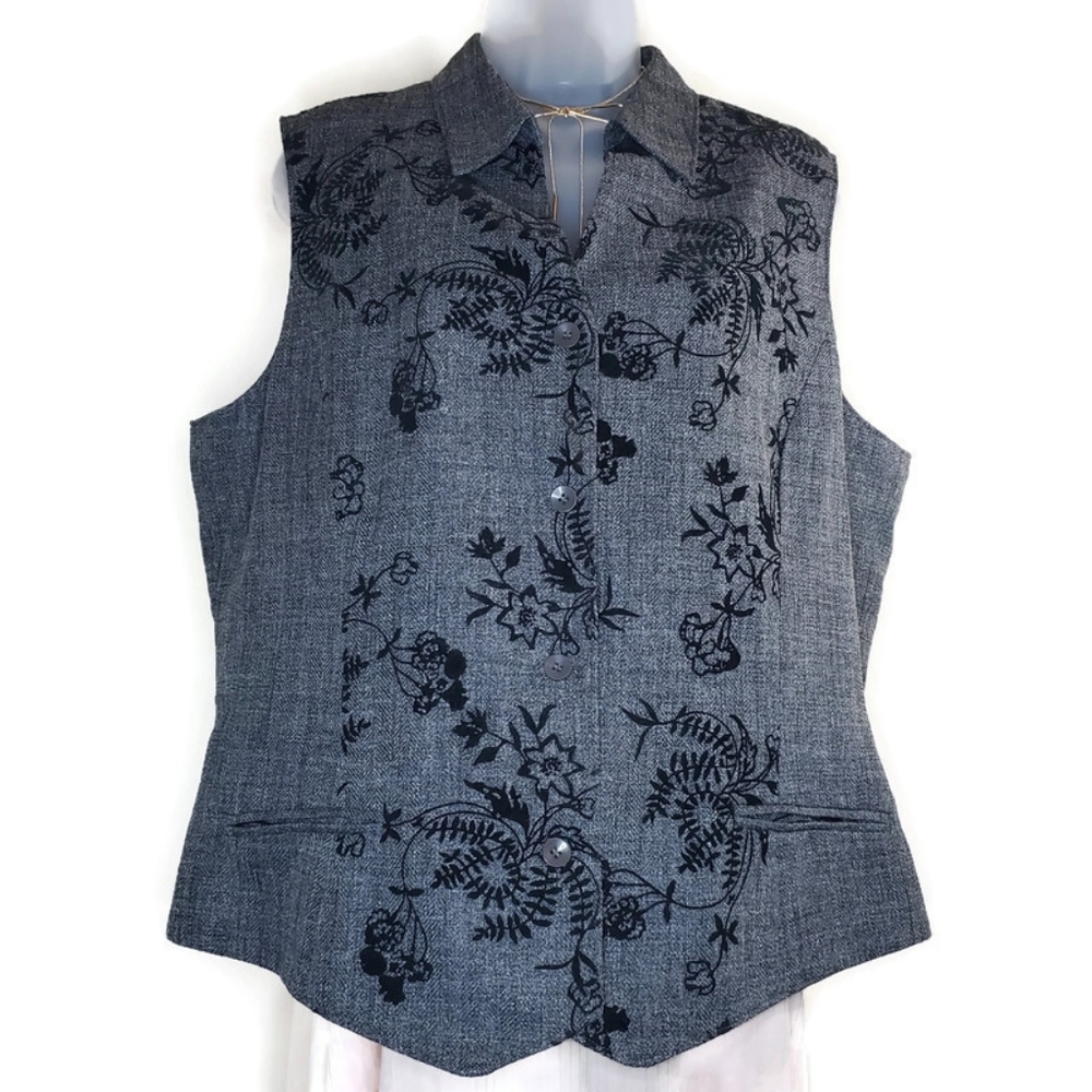 Norton Mcnaughton V Neck Button Up Gray Vest 14